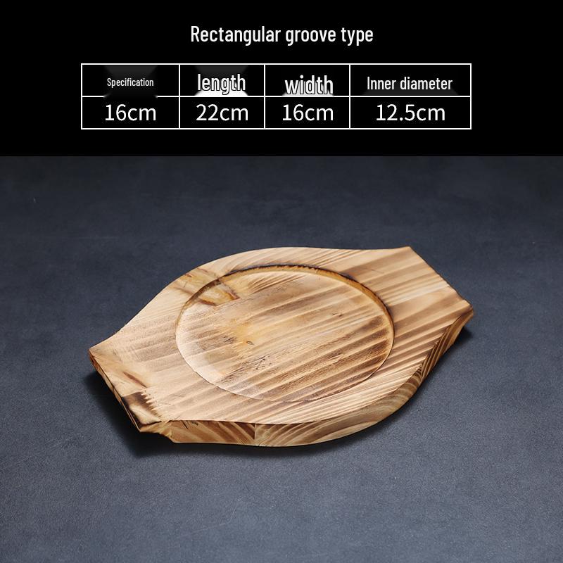 High-Temperature Resistant Fir Wood Heat Insulation Tray for Clay Pot Grilling