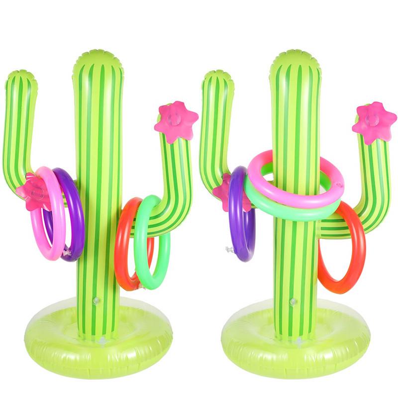 Inflatable Christmas Hat Toss Game - Cactus, Flamingo & Antlers for Parent-Child Fun