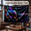 Space Cosmic Theme Throw Blanket Custom Name Text Personalized Blanket Soft Cozy Blanket for Home Sofa Bed