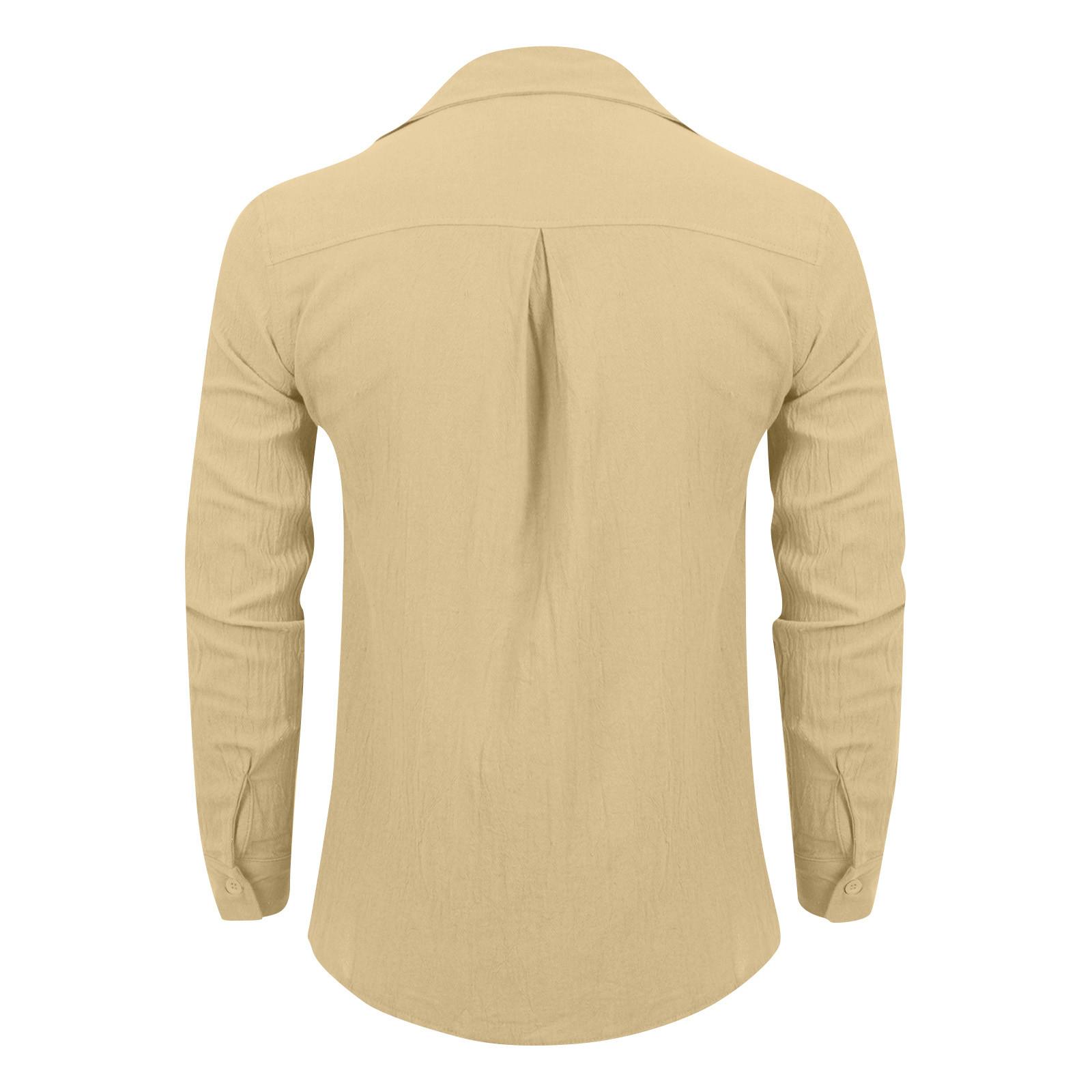 Мужская летняя новая свободная рубашка с длинным рукавом с принтом — фото 5