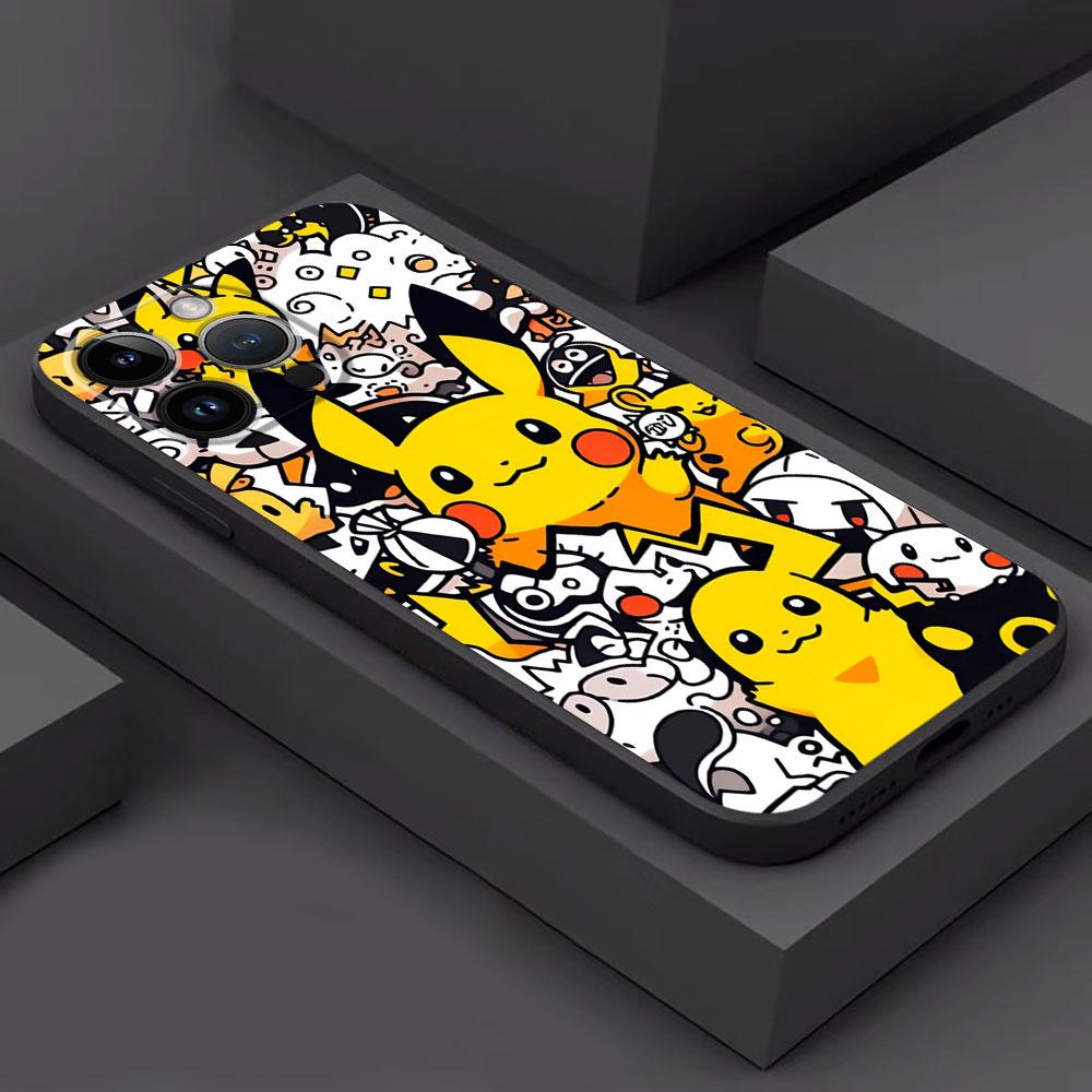 Case For Apple iPhone 13 11 15 Pro Max 14 Plus 12 Mini XR 7 8 X XS 6S 6 SE Silicone Phone Cover TPU Funda Pokemon Funny Cartoon