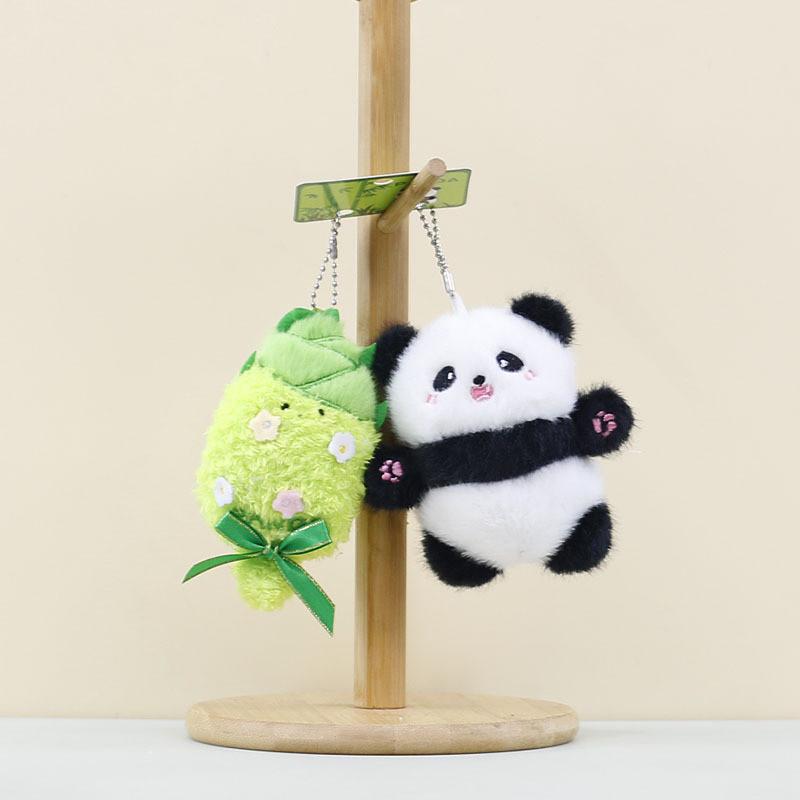 Cartoon Plush Adorable Bamboo Shoot Panda Keychain Cute Gift For Couples Friends And