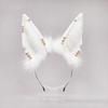 Lolita Plush Hair Hoop Wolf Ears Headwear with Metal Ring Furry Headband Cute Anime Fancy Dress Cosplay Accessories