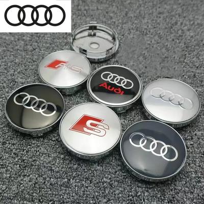 4 SZTUKI 60mm Zmodyfikowana Osłona Piasty Koła Logo Środkowe Felgi do Audi A1 A2 A3 A4 A5 A6 A7 A8 Q2 Q3 Q5 Q7 - Nakładka Środkowa Koła Samochodowego