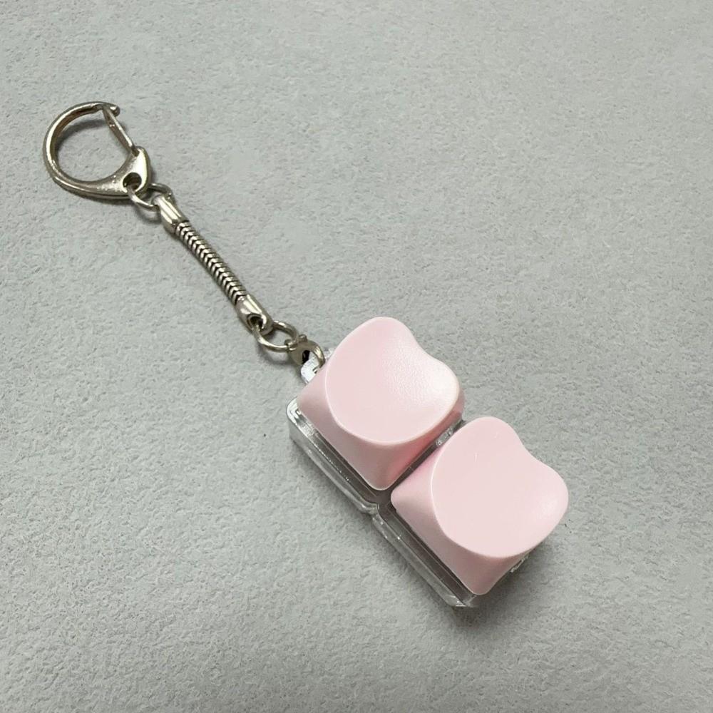 Cartoon Shape Fidget Keychain 2 Keys Decompression Toy Relaxing Finger Keyboard  Adult