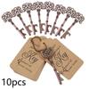 10Pcs/Set Key Shaped Bottle Opener Keychain Zinc Alloy Copper Silver Keyring Beer Can Unique Creative Gift Home Kitchen