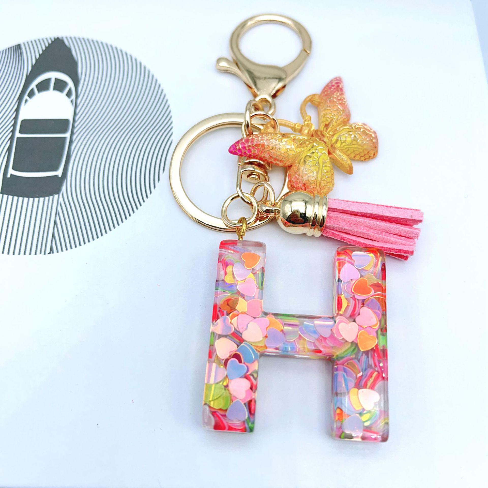 

Европейская и американская мода брелок с инициалом «Бабочка» и пайетками