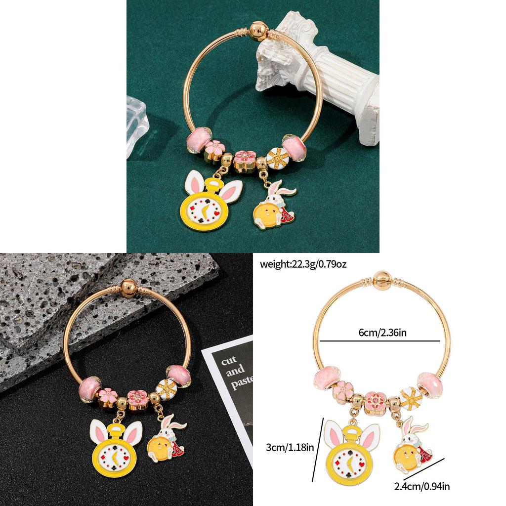 Alice In Wonderland Childrens Bracelet With Zinc Alloy Charm For Travel Gift