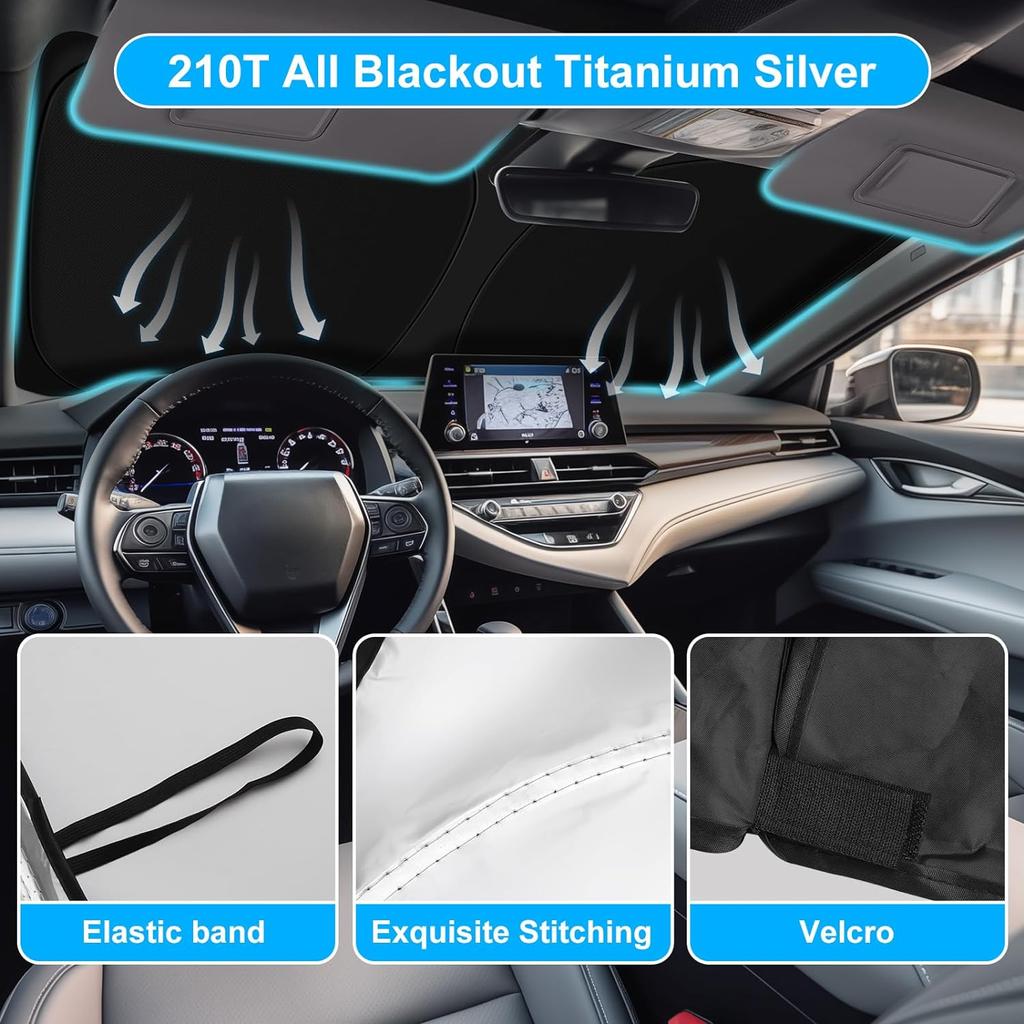 Car Windshield Sun Shade Compatible with 2024 2023 2022 2021 2020 2019 2018 Camry LE XLE Hybrid SE XSE Sedan Accessories 2024 Upgrade Foldable