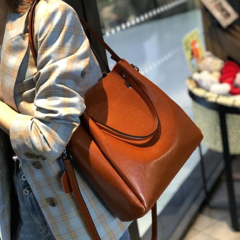 Women's Commuter Large Genuine Leather Tote & Shoulder Bag – High Capacity Handbag & Messenger Bag KTY