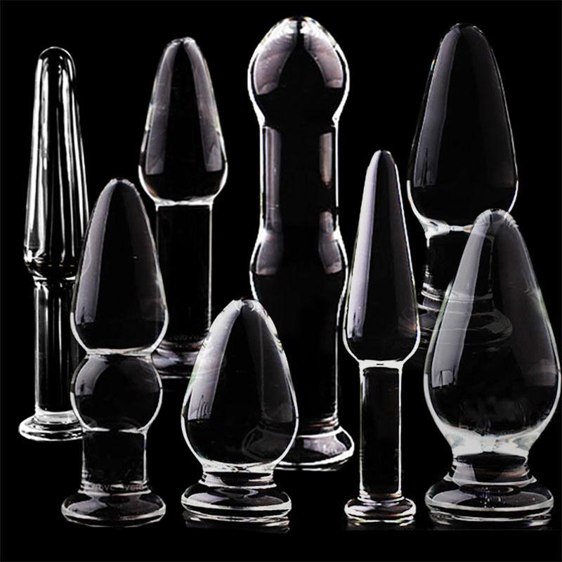 Huge Crystal Glass Anal Plug Sex Toys for Woman Lesbian G SPOT Squirt BIG BALL GAY DICK Anus Prostate Stimulation Toy BUTT Plug