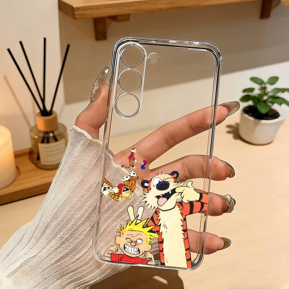 C-CalvinS And H-Hobbes Retro Phone Case For Samsung Galaxy A71,A70,A52,A51,A40,A30 Transparent Cover Samsung a714g