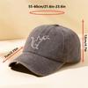 Ladies Cartoon Cat Five Finger Print Washed Distressed Baseball Cap Sun Hat Casual Outdoor Sports Cap