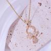 Simple Hollow Bow Water Drops Pendant Necklaces for Women Fashion Zirconia Necklace Wedding Party Jewelry Accessories