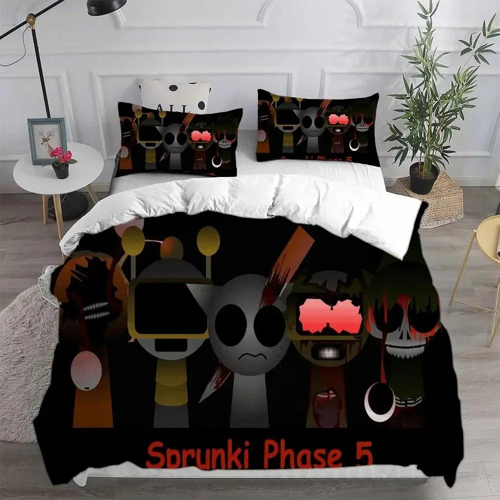 New jeu Sprunki 3D print Duvet Cover Pillowcase Bedding Set Boy Girl Bedroom Decoration Gift Children Single Double Size