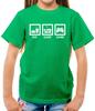 Manger Dormir Jouer - T-shirt Enfant - Gamer - Gaming - Geek - Nerd - Console - PC