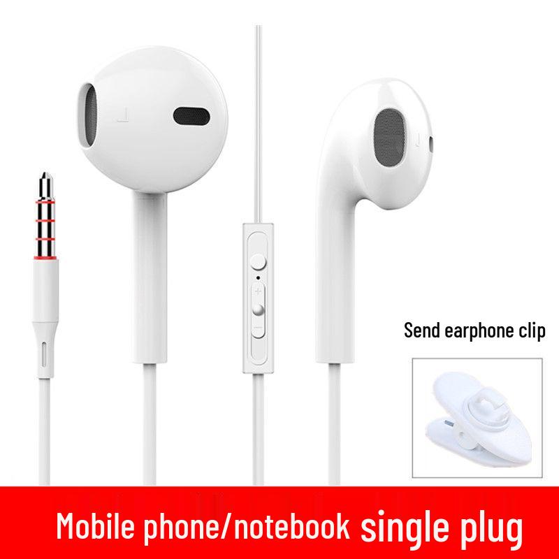 Wired In-Ear Computer Headphones with Microphone and 2-3 Meter Extension Cable, Dual Plug for Live Monitoring.