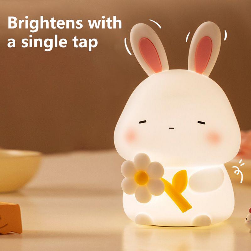 Kaninchen Nachtlicht Nachttischlampe zum Stillen Dimmbar Wiederaufladbar Nachtlicht für Kinderzimmer Raumdeko für Mädchen Jungen Kleinkind
