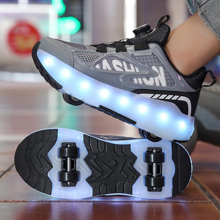 Runaway Shoes, Girls Luminous Shoes USB Charging Led Light Shoes Adult Pulley Shoes