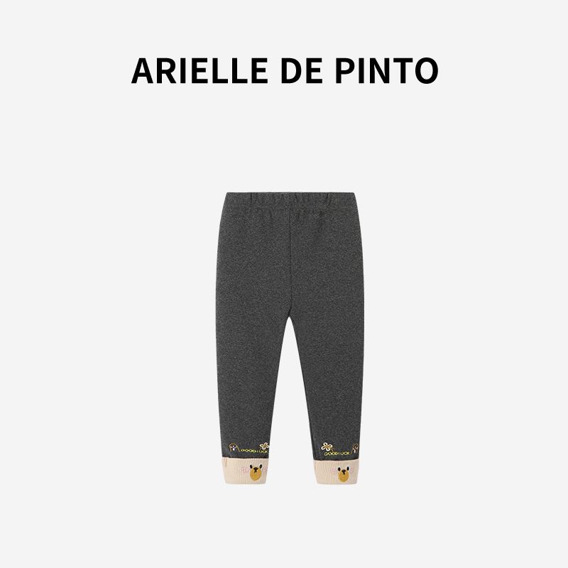 French Arielle De Pinto Girls' Pants Autumn Fashion Casual Children's Embroidered Ankle Leggings