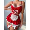 European & American Sexy Maid Lingerie Set: Passionate Uniform with Bra, Mini Skirt, and Thong