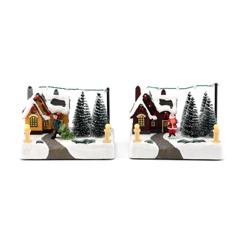 New Resin Luminous Music Box Ornament, Music Box, Christmas Decoration, Christmas Gift, Snow Scene Display