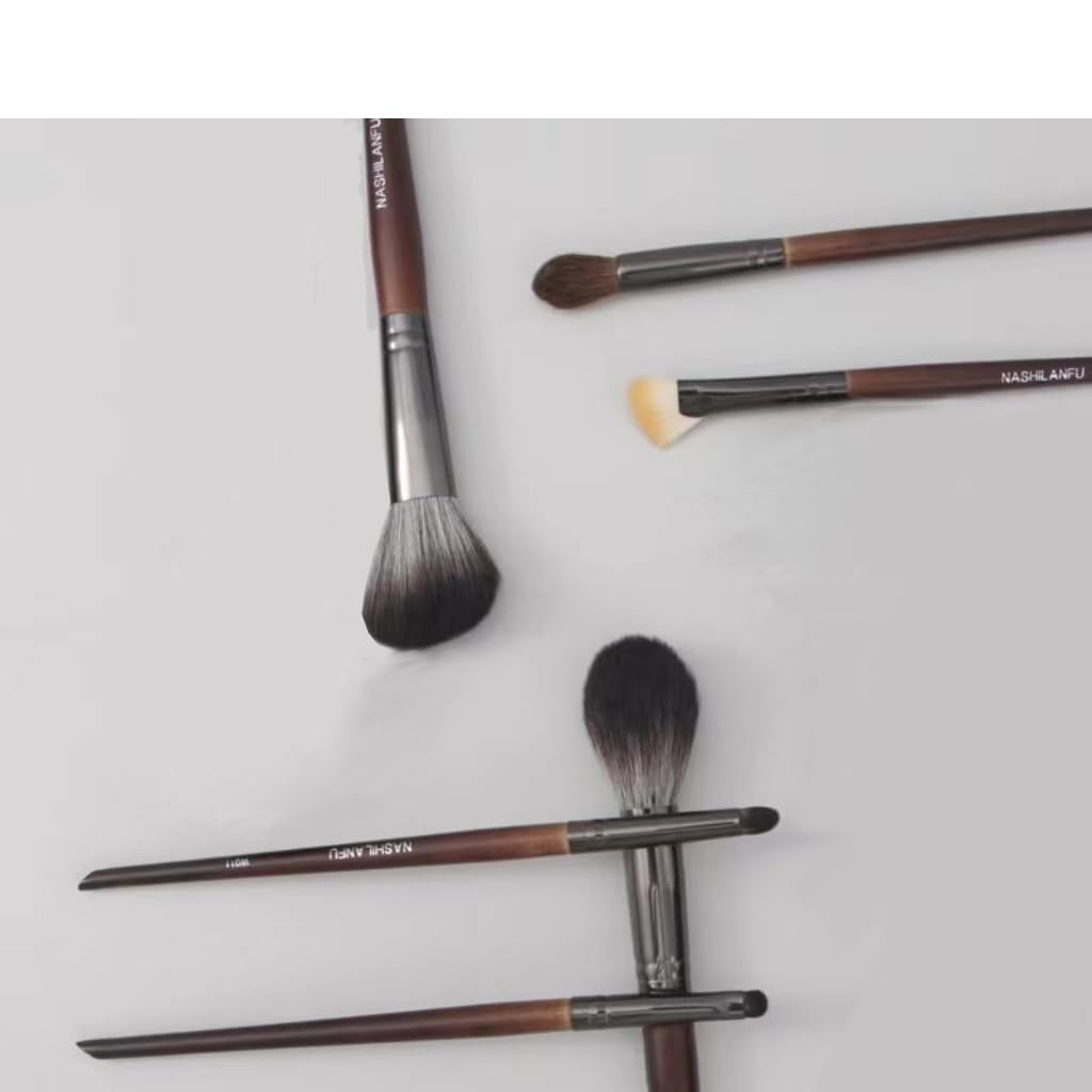 ALLEVG Makeup Brush Set of featuring goat hair Gentle on the with wooden Suitable for beginners and sensitive and Made with goat A popular gift for