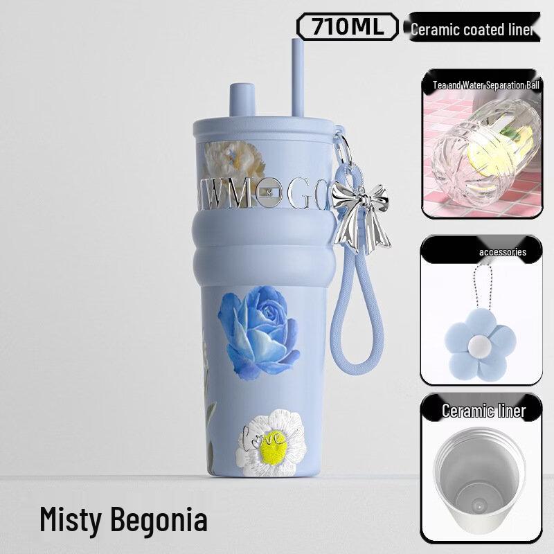 Changqi 710ml Ceramic-Lined Insulated Straw Bottle