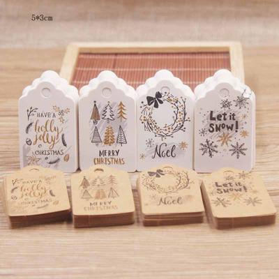 100pcs  Merry Christmas Tags Kraft Paper Card Gift Label Tag DIY Hang Tags Gift Wrapping Decor Gift Card