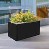 Large Metal Planter Box, Rectangular Steel Garden Planter, 25x12x12 In Outdoor Flower Box for Patio Lawn Decor, Plant Container