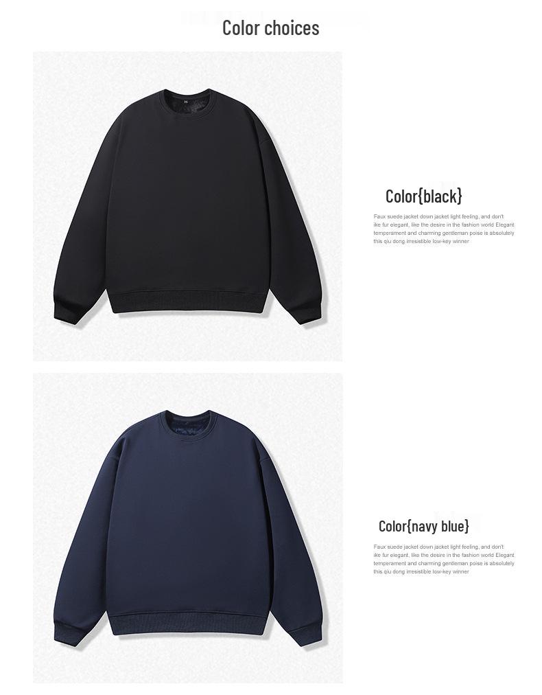 Unisex casualowa bluza z kapturem podszyta polarem: Okrągły dekolt, Luźny krój, Duży rozmiar, Długi rękaw, Idealny dla par