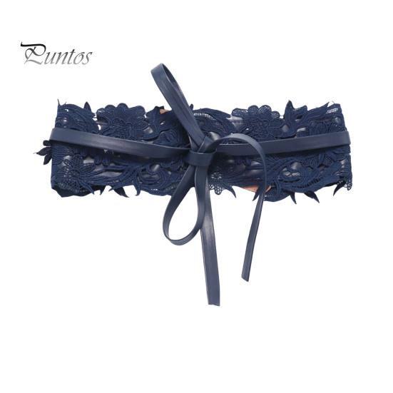 

Женский пояс с вышивкой, кружевом, цветком, бантом, шнуровкой, однотонный пояс, искусственный кожаный ремень, платье, пальто, куртка, аксессуары темно-синий