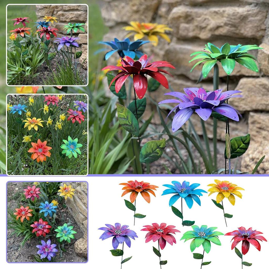 Metalen tuinpalen in de vorm van daglelies, decoratieve tuinpalen