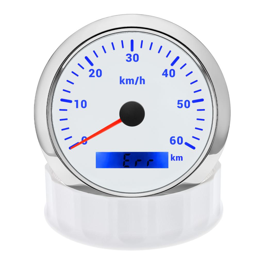 7 Colors Backlight IP67 Waterproof 85MM Speedometer Gauge For 12V24V Boat Car Truck Speed Gauge Meter Pulse velocimeter 0-60 KMH