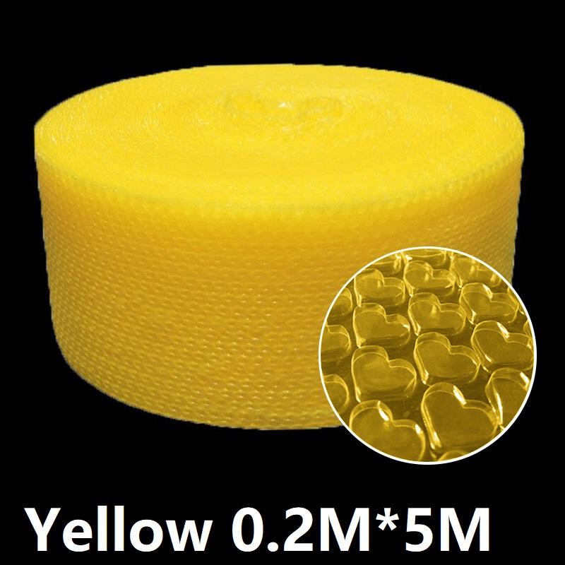 0.2*5M Упаковочная пузырчатая пленка для буферизации Пузырчатая пленка Пузырчатая бумага Пенопластовый рулон для упаковочного буферного мешка жёлтый