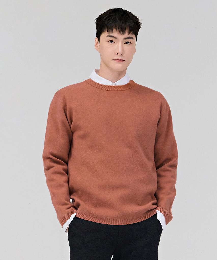 CHASECULT Men'S Basic Round Sweater - Orange