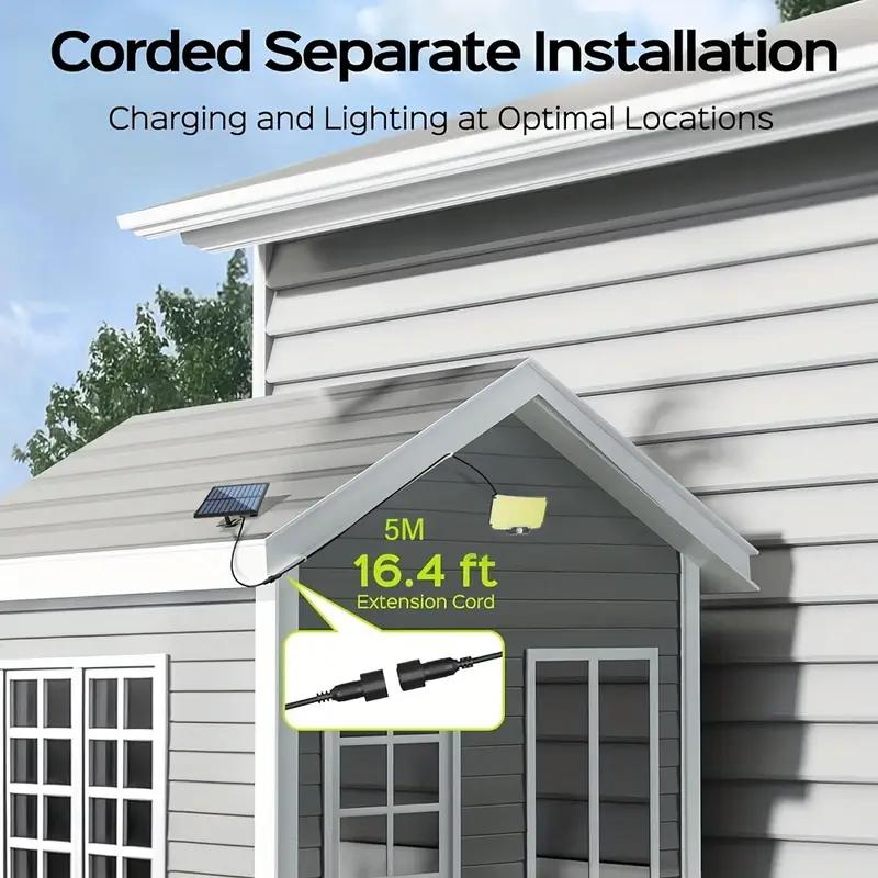 Solar Sensing Wall Light Intelligent 234LED Solar Light Outdoor Rechargeable Bright Street Light with Remote Control Decorative Garden Light