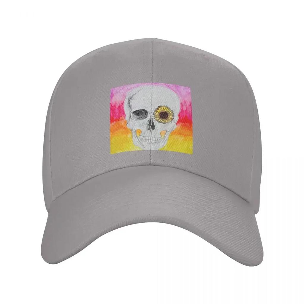 Sunflower Skull Baseball Cap Christmas Hat black WoWoUnisex Beach Fashion WoUnisexs