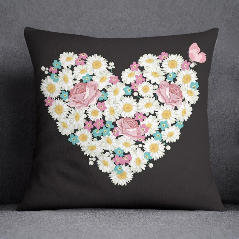 Прохладный Черный Ветер Черная Нижняя Цветочная Подушка Декоративная Подушка Спальня Диван Автомобильная Подушка Чехол Наволочка 40x40cm