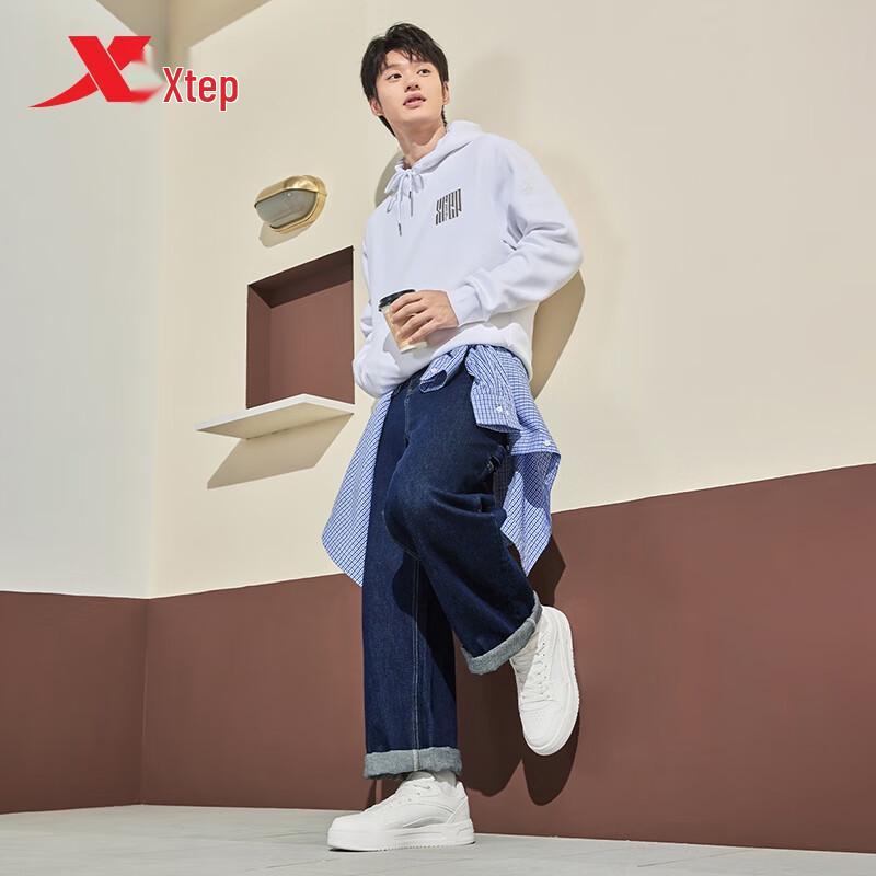 Xtep Men's 'Little White Board' Casual Low-Top Skate Shoes