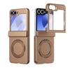 Per custodia Samsung Galaxy Z Flip 7 6 5 con vetro temperato, supporto rotante in lega magnetica, resistente alle impronte digitali