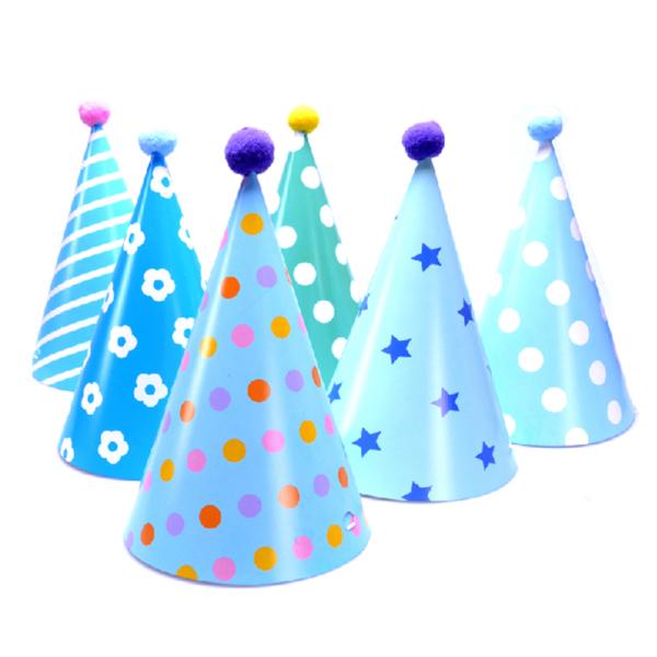 6pcs Birthday Hat Cone Hats Paper Hat 