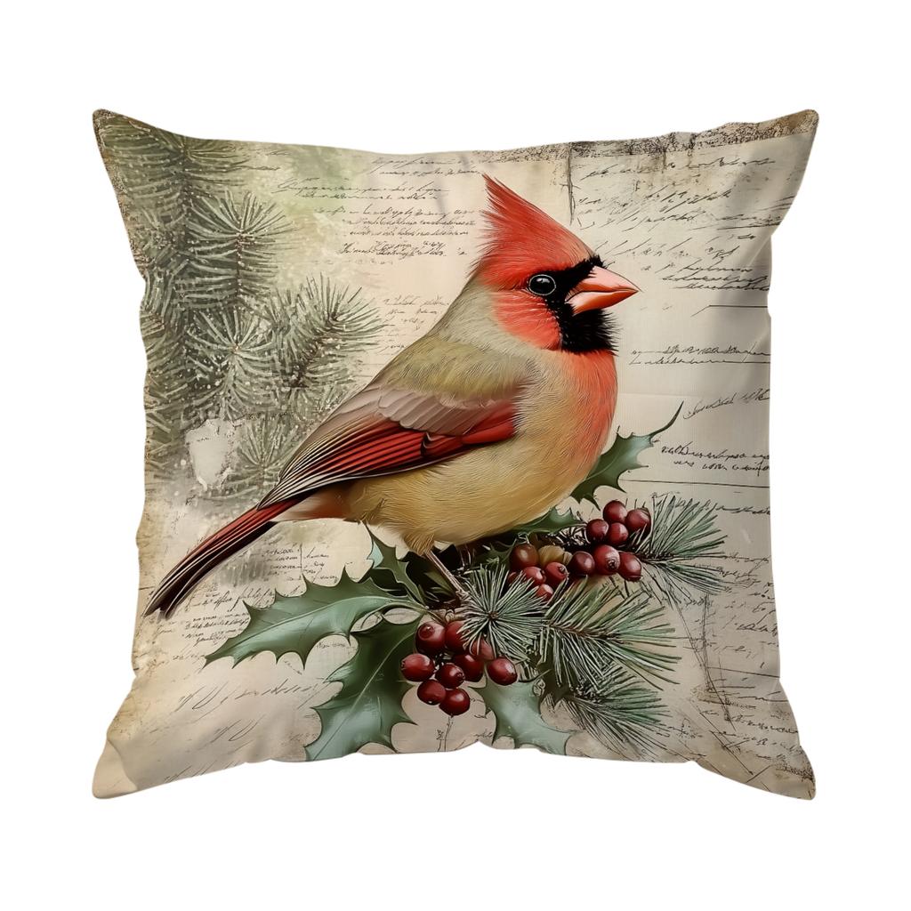 Vintage Style Christmas Pillowcase Printed Polyester 40/45/50cm Throw Pillowcover Decorative Sofa Cushion Pillowslip Home Decor