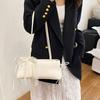 Trendy Multicolor Shoulder Bag PU Leather Large Capacity Underarm Bag with Lace Ribbon Bowknot Versatile Commuting Bag Travel