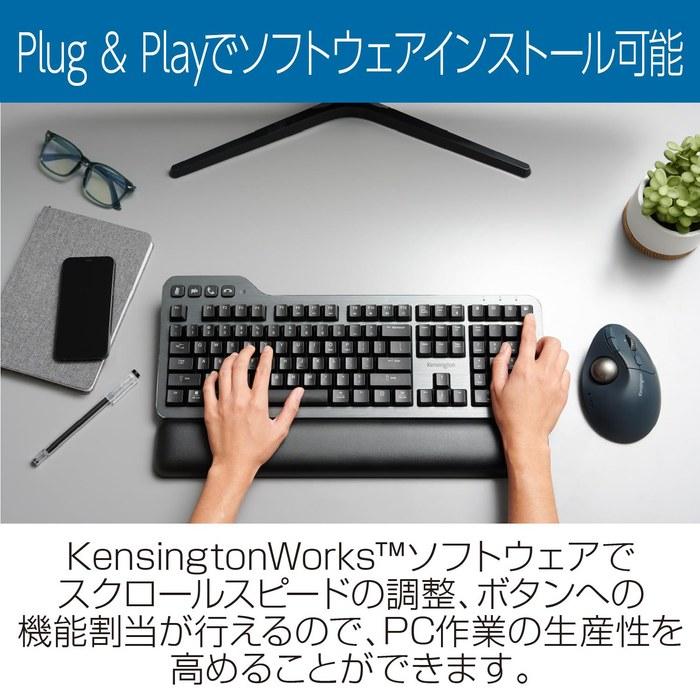 Kensington Pro Fit Ergo TB550 Wireless Trackball, K72196JP, Gray