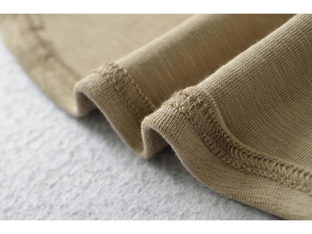 Women's Slim-Fit Long-Sleeve Henley V-Neck Top with Pocket, Stretchy Fine Cotton, Spring/Autumn Style