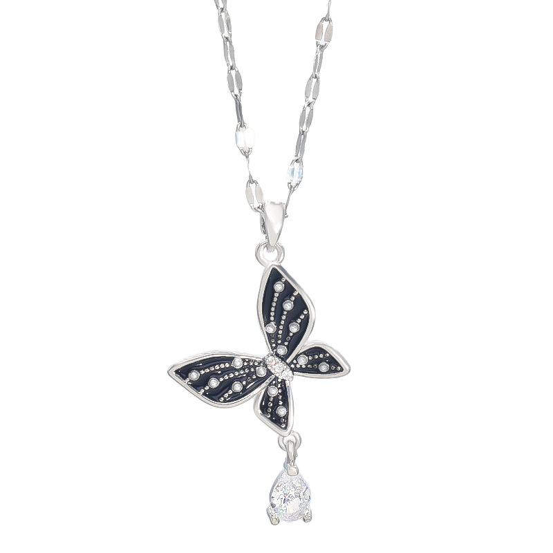 Tassel Butterfly Necklace Women'S Senior Simple Personality Versatile Pearl Pendant Of The Same Style