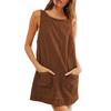 Women's Corduroy Sleeveless Vest Dress for Autumn/Winter – European & American Style Casual Wear