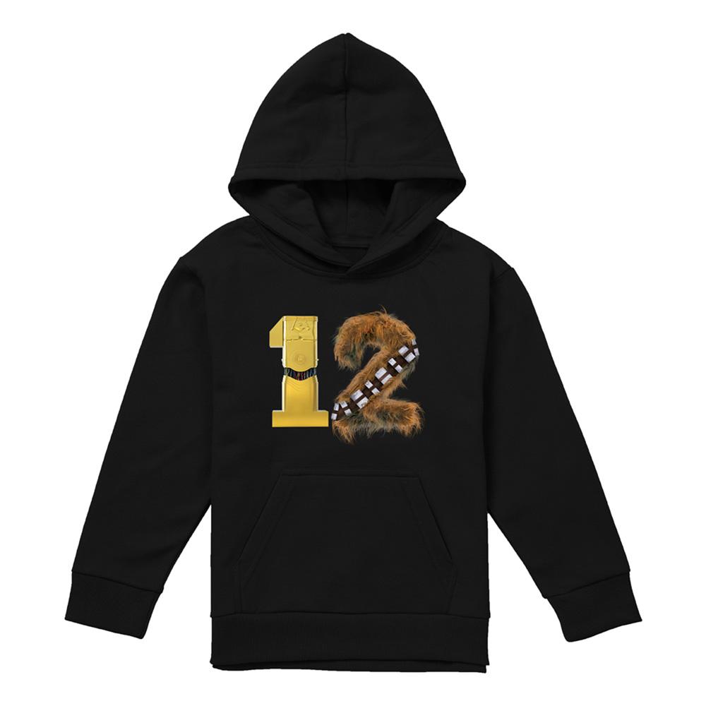 STAR WARS Childrens/Kids C3PO Chewbacca 12th Birthday Hoodie
