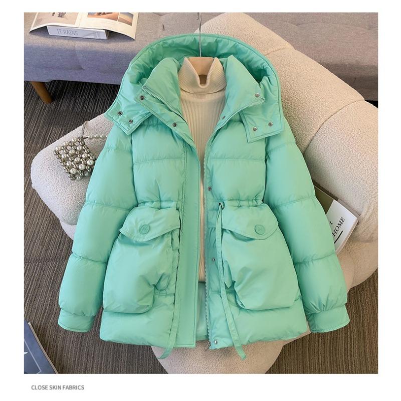 New cotton-padded clothes, new women's bread clothes, winter clothes, small waist thickened casual medium and long coat